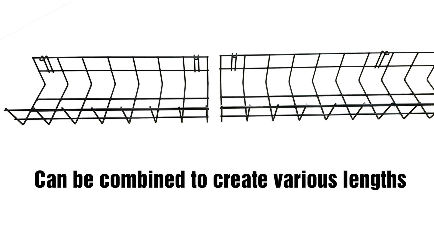 under desk wire cable tray organizer for cord and cable management combined for custom length CT9436