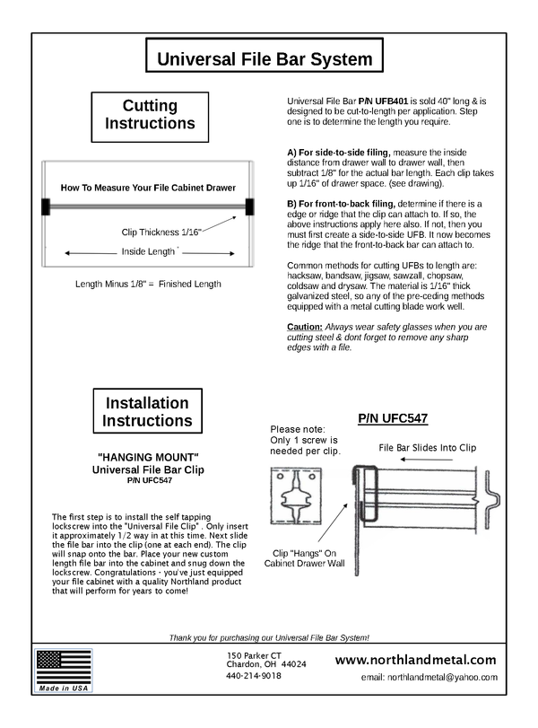 Universal File Bar© with Clips – Northland Online