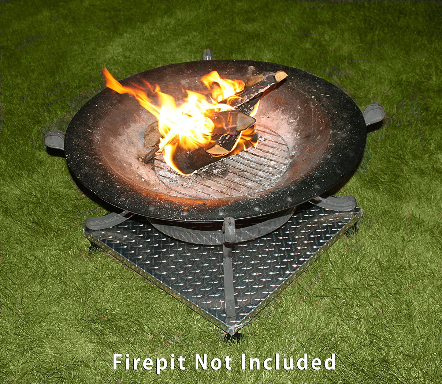 deck defender grass guard fire pit heat shield in action DD3026