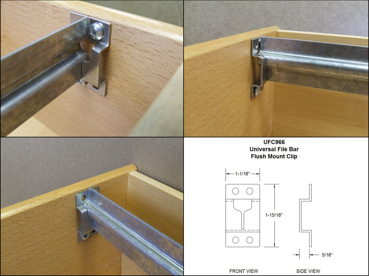 Universal File Bar Clip-Flush Mount